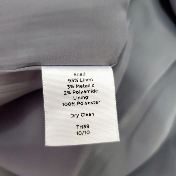 Talbots | Gray Metallic Linen A-Line Pleated Skirt - Picture 6 of 6